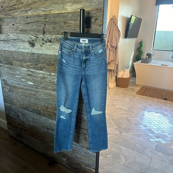 PAIGE CINDY CROP in BAZAAR DESTRUCTED - Picture 2 of 9